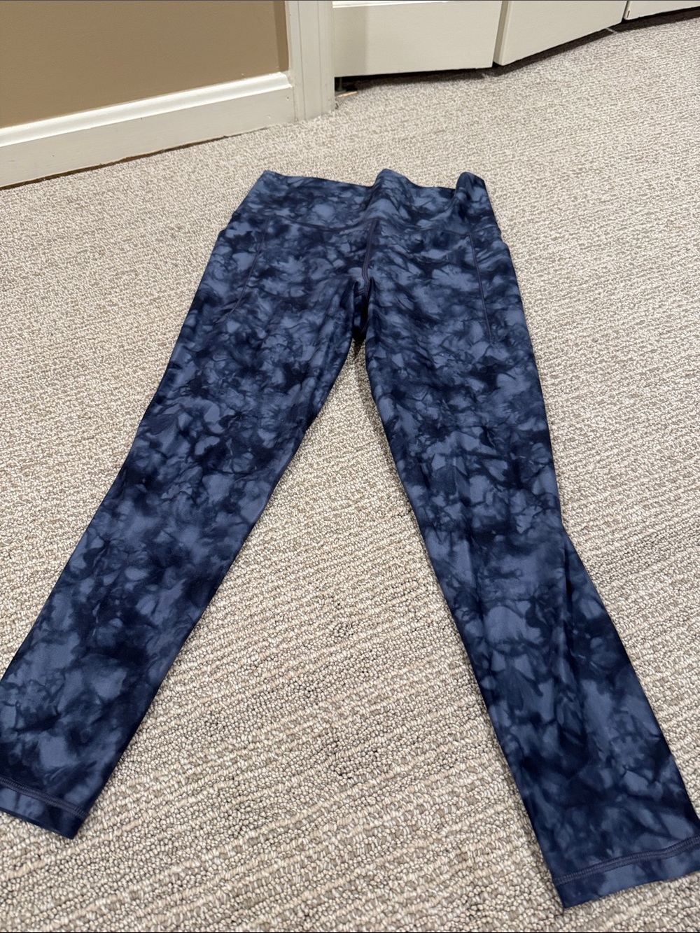 Athleta Navy Tie-Dye Leggings